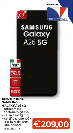 Mercatò Big Smartphone Samsung Galaxy A26 5G offerta