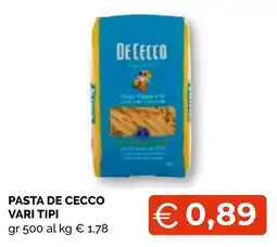 Mercatò Big Pasta De Cecco vari tipi offerta