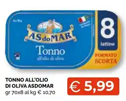 Mercatò Big Tonno all'olio di oliva Asdomar offerta