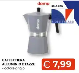 Mercatò Big Caffettiera alluminio 2 tazze - colore grigio offerta