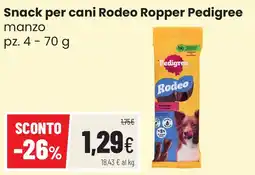 Coop famiglia cooperativa Snack per cani Rodeo Ropper Pedigree manzo offerta