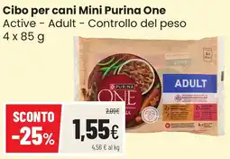 Coop famiglia cooperativa Cibo per cani Mini Purina One Active - Adult - Controllo del peso offerta