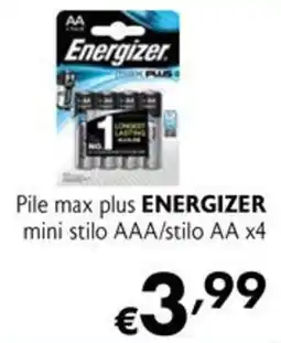 Maxi Supermercati Pile max plus Energizer mini stilo AAA/stilo AA offerta