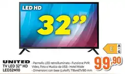 Ipercoop United TV LED 32" HD offerta