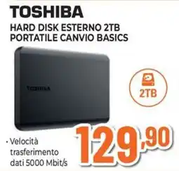 Ipercoop Toshiba hard disk esterno 2tb portatile canvio basics offerta