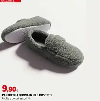Pantofola donna in pile orsetto
