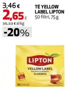 Extracoop Té Yellow Label Lipton offerta