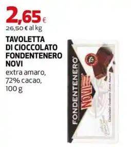 Extracoop Tavoletta di cioccolato fondentenero Novi offerta
