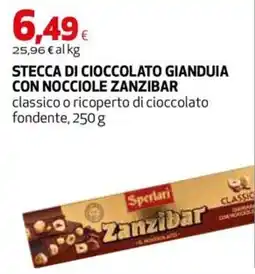 Extracoop Stecca di cioccolato gianduia con nocciole Zanzibar Sperlari offerta