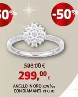 Extracoop Anello in oro 375‰ con diamanti ct 0,10 offerta