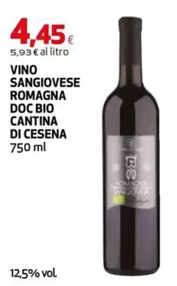 Extracoop Vino Sangiovese Romagna DOC Bio Cantina di Cesena offerta