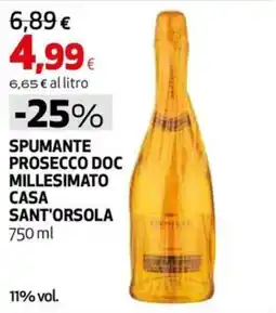 Extracoop Spumante Prosecco Doc Millesimato Casa Sant'Orsola offerta