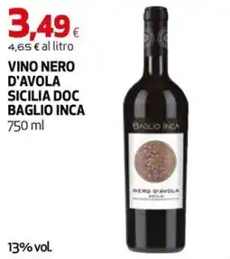 Extracoop Vino nero d'avola baglio inca offerta