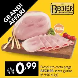 Maxi Supermercati Prosciutto cotto praga Becher senza glutine offerta