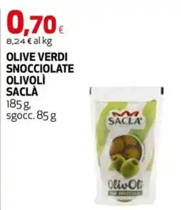 Extracoop Olive verdi snocciolate olivoli saclà offerta