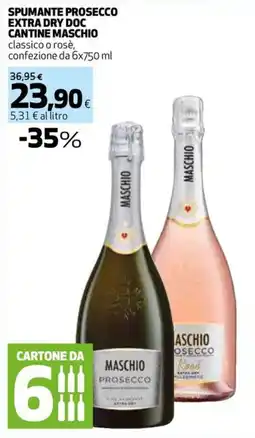 Extracoop Spumante Prosecco Extra Dry Doc Maschio offerta