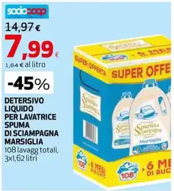 Extracoop Detersivo liquido per lavatrice Spuma di sciampagna Marsiglia offerta