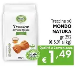 Maxi Supermercati Treccine di Pasta Sfoglia Mondo Natura offerta