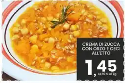 Interspar Crema di zucca con orzo e ceci all'etto offerta
