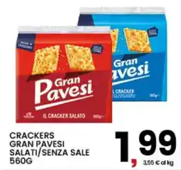 Interspar Crackers Gran Pavesi Salati/Senza Sale offerta