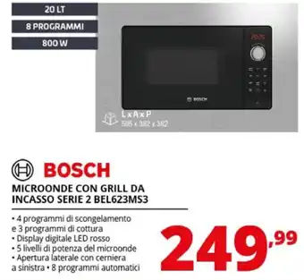 Microonde con grill da incasso serie 2 Bosch