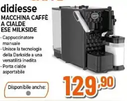Expert didiese macchina caffè a cialde ese milkside offerta