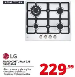 Comet LG Piano cottura a gas CBGZ2414S offerta