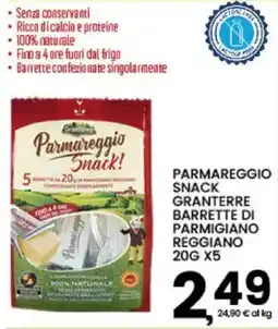 Interspar Parmareggio Snack Granterre Barrette di Parmigiano Reggiano offerta