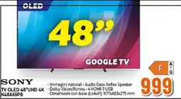 Expert Sony TV OLED 48"UHD 4K offerta