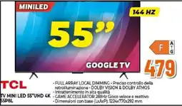 Expert TCL TV MINI LED 55"UHD 4K offerta