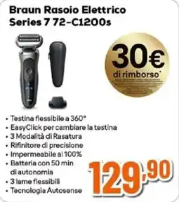 Expert Braun Rasoio Elettrico Series 7 72-C1200s offerta