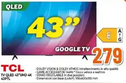 Expert TCL TV QLED 43"UHD 4K offerta