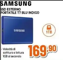Expert Samsung SSD esterno portatile T7 blu indigo offerta
