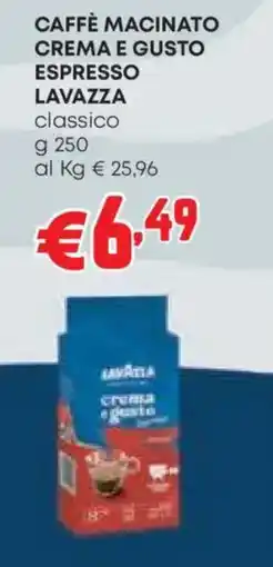 Pam Caffè macinato crema e gusto espresso Lavazza classico offerta