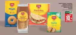 Pam Pane cereali, piadina, biscotti hoops o farina per pane senza glutine Schar offerta