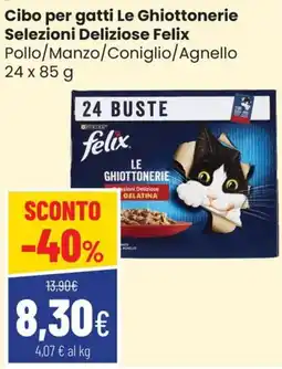 Coop Trentino Cibo per gatti Le Ghiottonerie Selezioni Deliziose Felix offerta