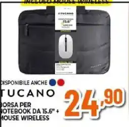 Expert Borsa per notebook da 15,6" + mouse wireless Tucano offerta