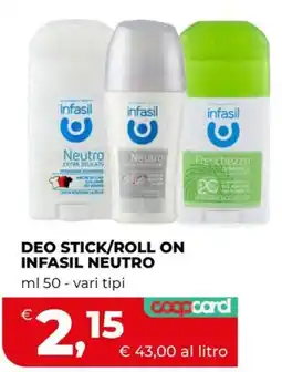 Coop Master Alleanza 3.0 Deo stick/roll on infasil neutro offerta