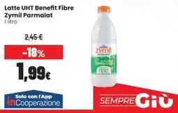 Coop Trentino Latte UHT Benefit Fibre Zymil Parmalat offerta