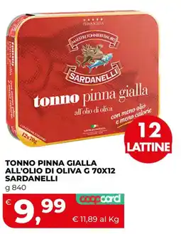 Coop Master Alleanza 3.0 Tonno pinna gialla all'olio di oliva Sardanelli offerta
