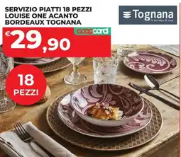 Coop Master Alleanza 3.0 Servizio piatti 18 pezzi Louise One Acanto Bordeaux Tognana offerta