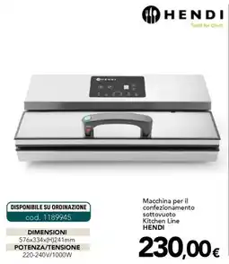 Altasfera Macchina per il confezionamento sottovuoto Kitchen Line HENDI offerta