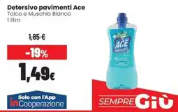 Coop Trentino Detersivo pavimenti Ace Talco e Muschio Bianco offerta