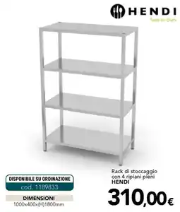 Altasfera Rack di stoccaggio con 4 ripiani pieni Hendi offerta