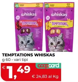 Coop Master Alleanza 3.0 Temptations Whiskas offerta