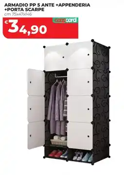 Coop Master Alleanza 3.0 Armadio PP 5 ante + appenderia + porta scarpe offerta
