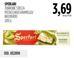 Carico Cash & Carry Sperlari torrone stecca pistacchio/caramello/ricoperto offerta