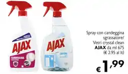 Maxi Supermercati Spray con candeggina sgrassatore/Vetri crystal clean AJAX offerta