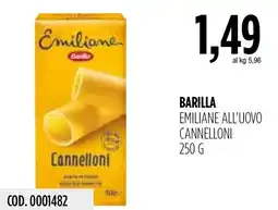 Carico Cash & Carry Barilla Emiliane all'uovo cannelloni offerta