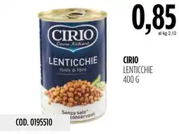 Carico Cash & Carry Cirio lenticchie offerta